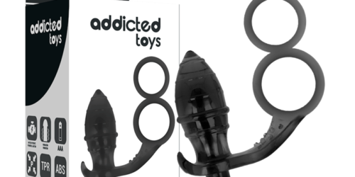 PLUG ANAL CON ANILLA DOBLE NEGRO