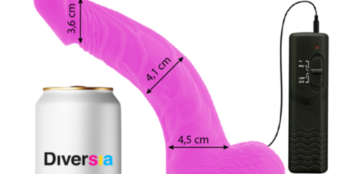 DILDO FLEXIBLE CON VIBRACION LILA 21.5 CM